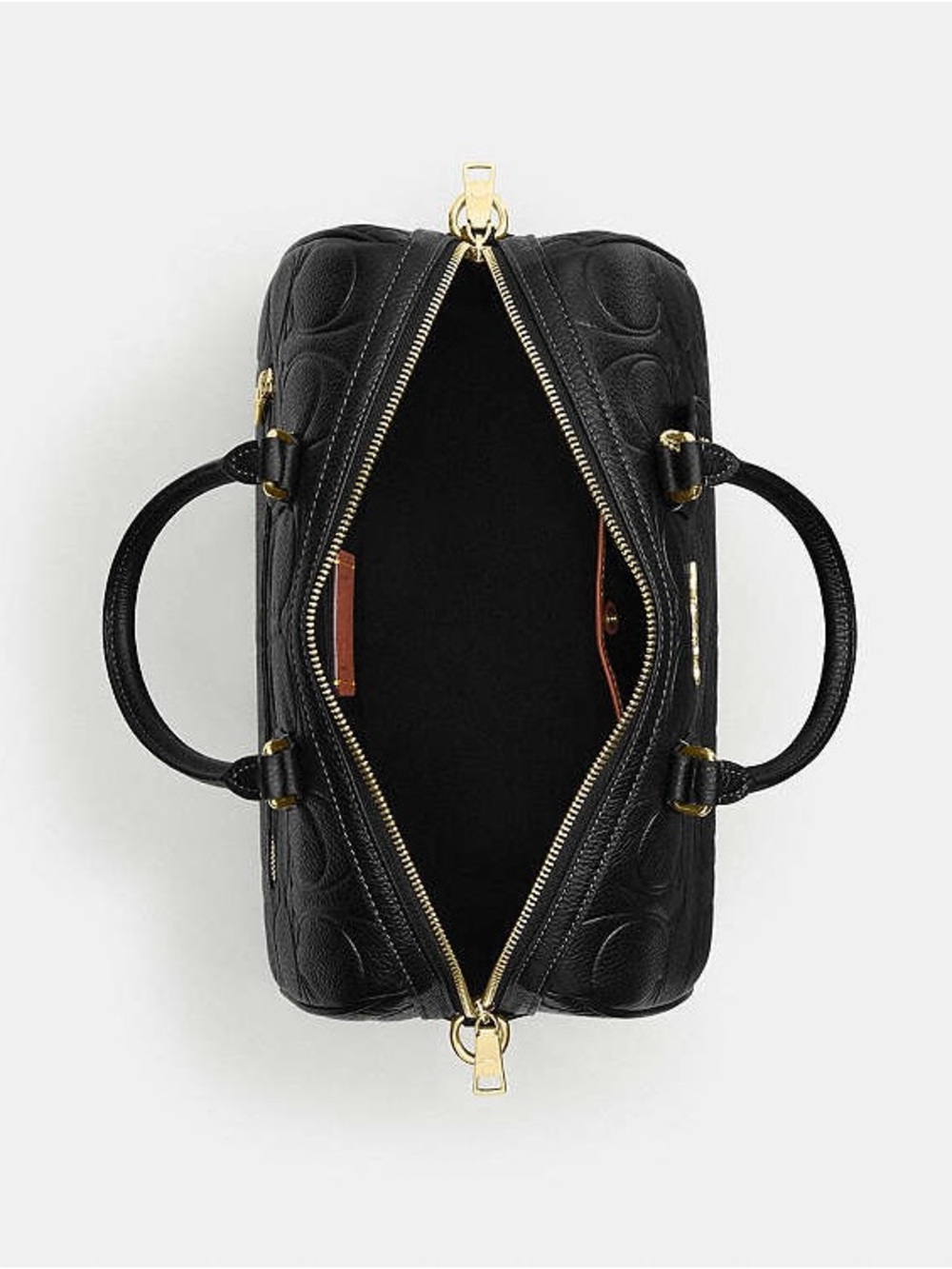 NWT Coach Rowan Large Satchel Bag In Signature Leather CEW02 BLACK Gold - Picture 11 of 13